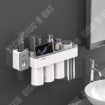 Porte - brosse  dents - td - adsorption magntique - montage mural - 3 tasses - abs plastique