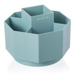Porte - stylo rotatif - td - bleu - rangement cratif - bureau tudiant - compartiment cosmtique