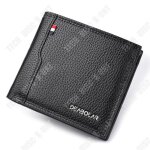 Portefeuille - td - homme / femme - cuir noir - compartiments - porte - cartes tout en un
