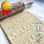 Rouleau  ptisserie - td - motif arbre nol renne - bois - 35 cm - outil de cuisine