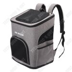 Sac  dos pour animaux - td - oxford - gris - 44x33x28 cm - pour chiens et chats jusqu 10 kg
