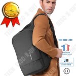 Sac  dos - td - anti - vol - rechargeable usb - gris fonc - pour hommes