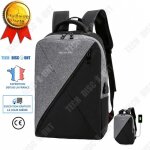 Sac � dos - td� - usb - grande capacit� - mixte - vintage gris