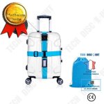 Sangle de bagage - td® - réglable - couleur bleu - matériau caoutchouc - verrouillage code sécurité Sangle de bagage - td® - réglable - couleur bleu - matériau caoutchouc - verrouillage code sécurité