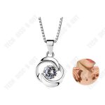 Sautoir collier - td - plaqu argent - pendentif zircon - 21cm  50cm - femme
