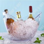 Seau  champagne - td - 3 bouteilles - transparent - plastique robuste - rafrachisseur