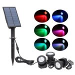 Td set de 3 spots led rvb solaires dextrieur pour jardin terrasse patio - lampe solaire led exterieur ...
