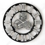 Horloge murale - rétro - engrenage créatif - noir - métal - design contemporain Horloge murale - rétro - engrenage créatif - noir - métal - design contemporain