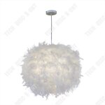 Lustre - td� - boule � plumes - blanc - 400mm - int�rieur - design contemporain