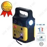 Kit systme solaire - tech disount - gnrateur portable - lampe solaire - camping - noir