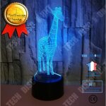 Td veilleuse 3d lampe girafe 7 couleurs led veilleuses pour enfants toucher led usb table lampara bb ...