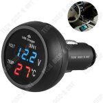 Chargeur usb 3 en 1 - tech discount - voltmtre allume - cigare - thermomtre - 12 - 24v - led
