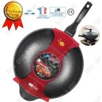 Td wok a induction electrique inox poele antiadhesive avec couvercle grande capacit individuel fondue ...