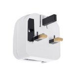 Adaptateur prise type e tête large avec câble droit à prise type g (uk) blanc Adaptateur prise type e tête large avec câble droit à prise type g (uk) blanc