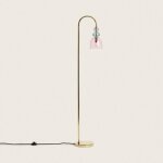 Lampadaire mtal et verre baudelaire rose