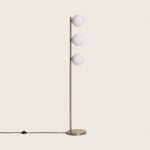 Lampadaire mtal et verre moonlight brass 3 spots dor