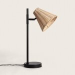 Lampe  poser mtal et rotin cesto noir
