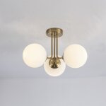 Plafonnier métal et verre moonlight brass 3 spots blanc Plafonnier métal et verre moonlight brass 3 spots blanc