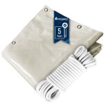 Tecplast pack toile pergola blanc cr�me 3x4 m + sandow blanc 20m - b�che pergola pr�te � poser lp506pr ...