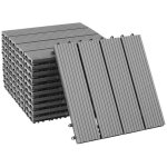 Tectake lot de 11 dalles de terrasse tegulas wpc aspect bois avec systme dencliquetage rsistant aux ...