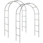 Arche - tectake - lot de 2 arches de jardin pour plantes grimpantes et rosiers - 240 x 40 cm x 140 cm ...