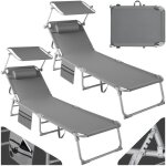 Bains de soleil - tectake - lot de 2 chaises longues transats chloe pliable 4 positions avec appui - ...