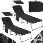 Bains de soleil - tectake - lot de 2 chaises longues transats chloe pliable 4 positions avec appui - ...