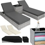Bains de soleil - tectake - lot de 2 transats chaises longues en rotin de jardin design luxueux cadre ... Bains de soleil - tectake - lot de 2 transats chaises longues en rotin de jardin design luxueux cadre ...