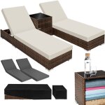 Bains de soleil - tectake - lot de 2 transats chaises longues en rotin de jardin design luxueux cadre ... Bains de soleil - tectake - lot de 2 transats chaises longues en rotin de jardin design luxueux cadre ...