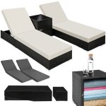 Bains de soleil - tectake - lot de 2 transats chaises longues en rotin de jardin design luxueux cadre ... Bains de soleil - tectake - lot de 2 transats chaises longues en rotin de jardin design luxueux cadre ...