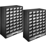 Bo�te de rangement - tectake - lot de 2 casiers � vis avec 41 tiroirs transparents s�parables et empilables ...