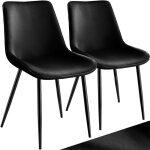 Chaises - tectake - lot de 2 fauteuils monroe rembourrs aspect velours assise ergonomique et pieds en ...