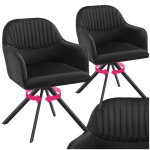 Chaises - tectake - lot de 2 fauteuils lona pivotants  360 avec rembourrage pais et dossier arrondi ...