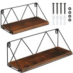 Etagere murale - tectake - lot de 2 tagres murales rockport en bois et acier style industriel - bois ...