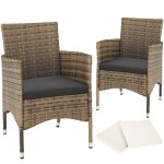 Fauteuils de jardin - tectake - lot de 2 chaises de jardin en rotin nantes set de 2 housses inclus - ... Fauteuils de jardin - tectake - lot de 2 chaises de jardin en rotin nantes set de 2 housses inclus - ...