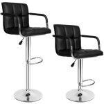 Tabouret de bar - tectake - lot de 2 tabourets harald en acier chrom et hauteur dassise 63 - 83 cm - ...