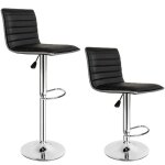 Tabouret de bar - tectake - lot de 2 tabourets de bar johannes cadre en acier chrom� - noir