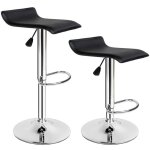 Tabouret de bar - tectake - lot de 2 tabourets lars en acier chrom� et hauteur dassise 57 - 77 cm - noir ...