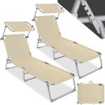 Bains de soleil - tectake - lot de 2 chaises longues transats en acier pliable 4 positions pare - soleil ... Bains de soleil - tectake - lot de 2 chaises longues transats en acier pliable 4 positions pare - soleil ...