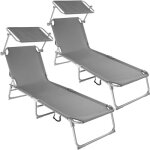 Bains de soleil - tectake - lot de 2 chaises longues transats en acier pliable 4 positions pare - soleil ... Bains de soleil - tectake - lot de 2 chaises longues transats en acier pliable 4 positions pare - soleil ...