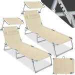 Bains de soleil - tectake - lot de 2 chaises longues transats chloe pliable 4 positions avec appui - ...
