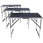 Table a tapisser - tectake - lot de 3 tables  tapisser pliables en aluminium