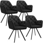 Chaises - tectake - lot de 4 fauteuils lucia pivotants � 180� rembourr� en velours motif matelass� 58 ...