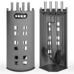Serviteur de cheminee - tectake - 5 accessoires outils de chemine serviteur + 1 balai 1 pelle 1 pince ...