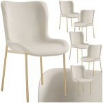 Chaises - tectake - lot de 6 fauteuils rembourrs tessa avec revtement en velours et forme ergonomique ...