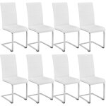 Chaises - tectake - lot de 8 chaises bettina rembourres revtement en cuir synthtique dossier ergonomique ...