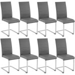 Chaises - tectake - lot de 8 chaises bettina rembourres revtement en cuir synthtique dossier ergonomique ...