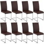 Chaises - tectake - lot de 8 chaises bettina rembourres revtement en cuir synthtique dossier ergonomique ...