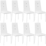 Chaises - tectake - lot de 8 chaises de salle  manger julien avec strass et revtement en cuir synthtique ...
