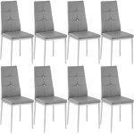 Chaises - tectake - lot de 8 chaises de salle � manger julien avec strass et rev�tement en cuir synth�tique ...